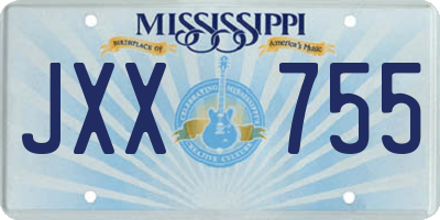 MS license plate JXX755