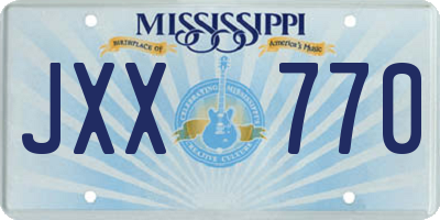 MS license plate JXX770