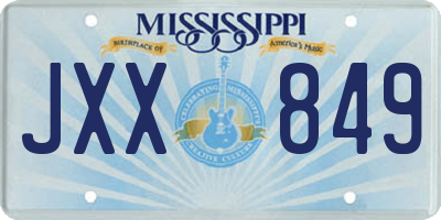 MS license plate JXX849