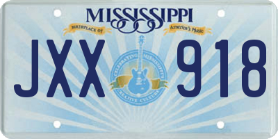 MS license plate JXX918