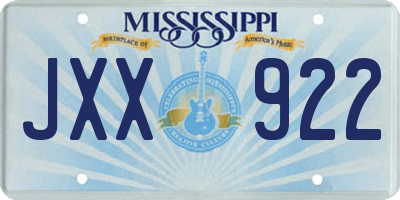 MS license plate JXX922