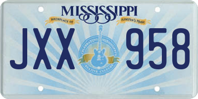 MS license plate JXX958