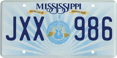 MS license plate JXX986