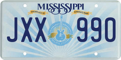 MS license plate JXX990
