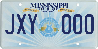 MS license plate JXY000