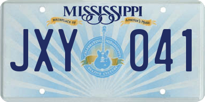 MS license plate JXY041
