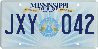 MS license plate JXY042
