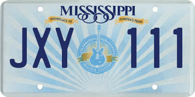 MS license plate JXY111