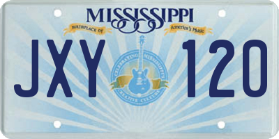 MS license plate JXY120