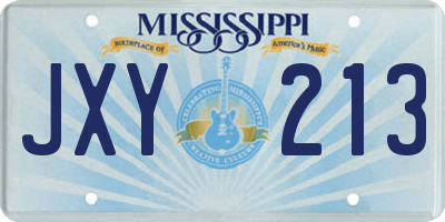 MS license plate JXY213