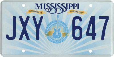 MS license plate JXY647