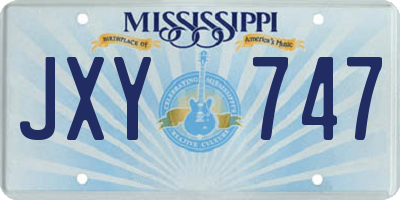 MS license plate JXY747