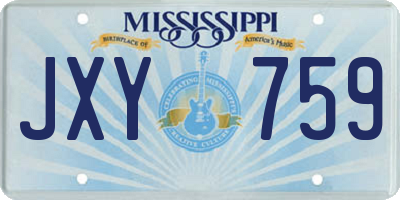 MS license plate JXY759