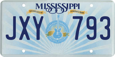 MS license plate JXY793
