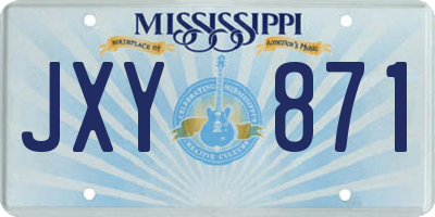 MS license plate JXY871