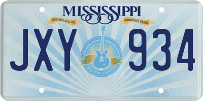 MS license plate JXY934