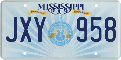 MS license plate JXY958