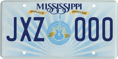 MS license plate JXZ000