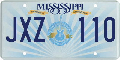 MS license plate JXZ110