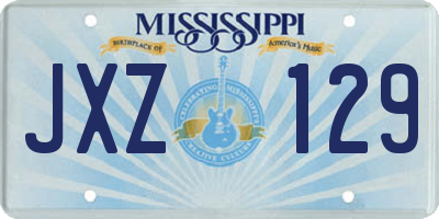 MS license plate JXZ129