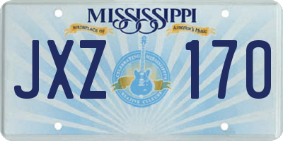 MS license plate JXZ170