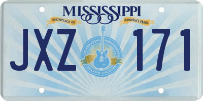 MS license plate JXZ171