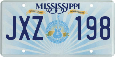 MS license plate JXZ198