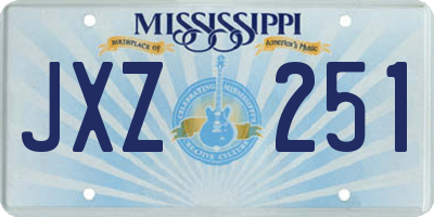 MS license plate JXZ251