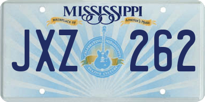 MS license plate JXZ262