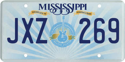 MS license plate JXZ269
