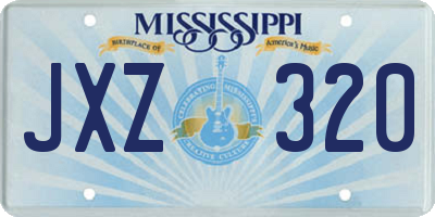 MS license plate JXZ320