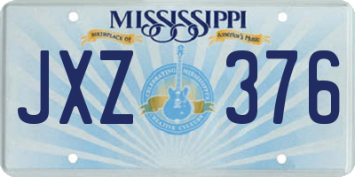 MS license plate JXZ376