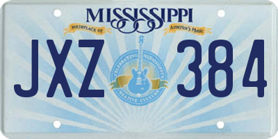 MS license plate JXZ384