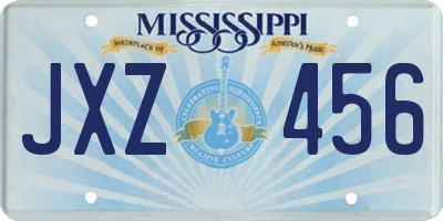 MS license plate JXZ456