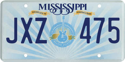 MS license plate JXZ475