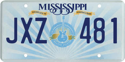 MS license plate JXZ481