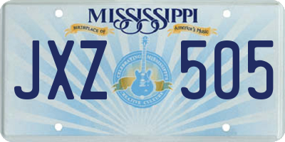 MS license plate JXZ505