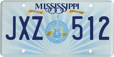 MS license plate JXZ512