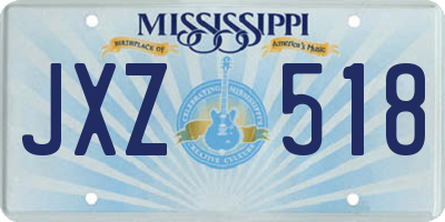 MS license plate JXZ518