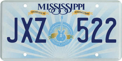 MS license plate JXZ522