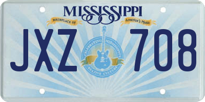MS license plate JXZ708