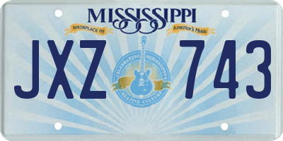 MS license plate JXZ743