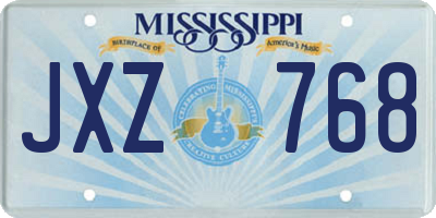 MS license plate JXZ768