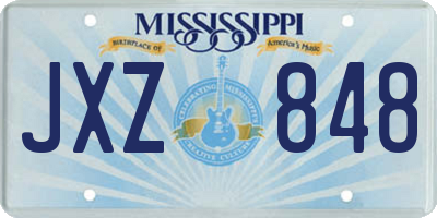 MS license plate JXZ848