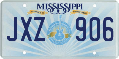 MS license plate JXZ906