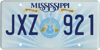 MS license plate JXZ921