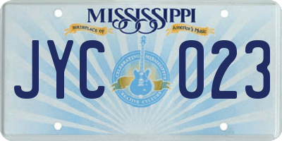MS license plate JYC023