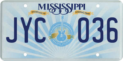 MS license plate JYC036