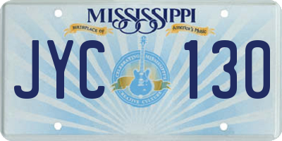 MS license plate JYC130