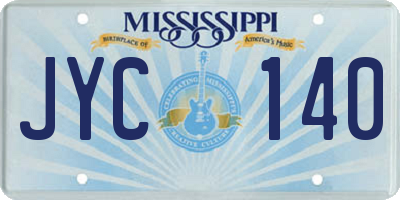 MS license plate JYC140